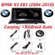 Ecran carplay android gps bluetooth BMW X3 E83 (2004-2010) + Caméra de recul et microphone