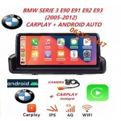 Ecran Multimédia Carplay Android 12 BMW SERIE 3 E90/E91/E92/E93 Gps waze-Bluetooth-USB-wifi