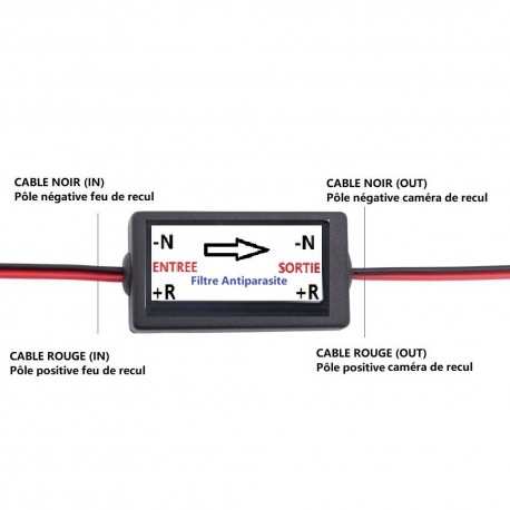 Filtre-Boitier Antiparasite universel 12 volts pour caméra de recul