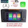 Autoradio Android multimédia CARPLAY Gps bluetooth usb Mercedes ML/GL ( W164/X164 ) + Caméra + Microphone