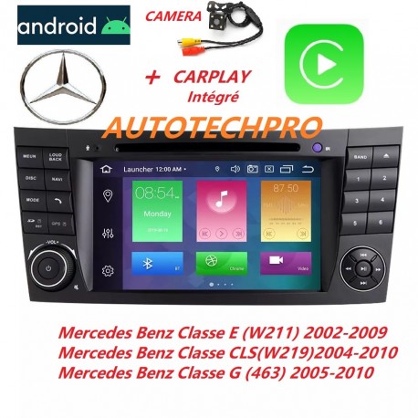 Autoradio ANDROID Carplay gps waze dvd usb Bluetooth Mercedes Classe  E-CLS-G ( W211/W219/W463 ) + Caméra de recul - AUTOTECH PRO
