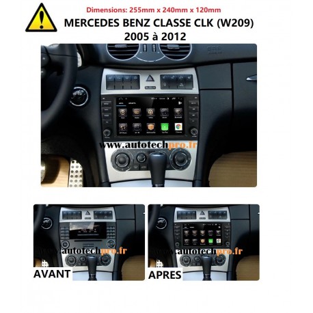 AUTORADIO Android 10 Gps Bluetooth WIFI USB pour Mercedes Benz Classe CLK (W209)  + CAMERA DE RECUL